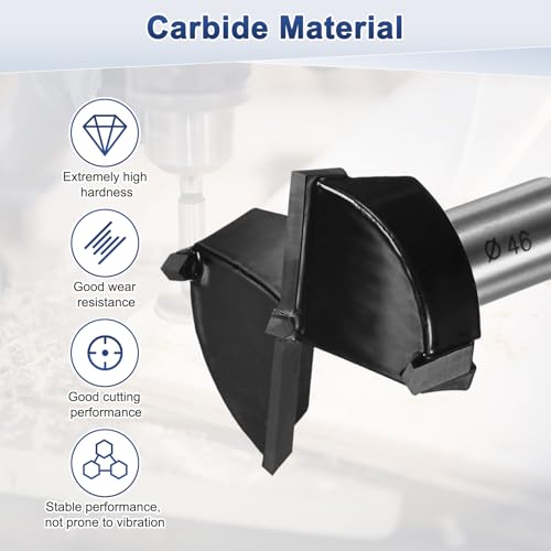 Mèche Forstner 46 mm M METERXITY pour perçage précis du bois dur et MDF