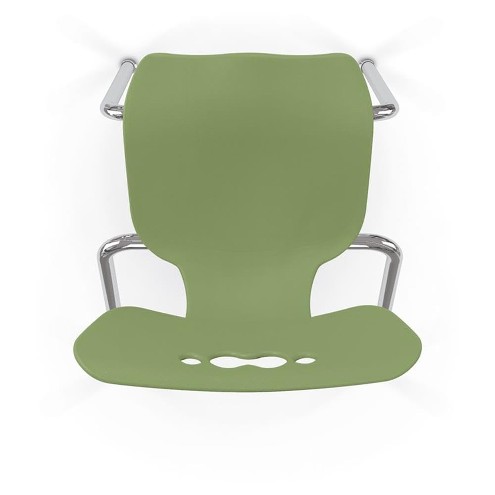 MooreCo Hierarchy 18" Plastic & Chrome School Chair with 4 Legs in Green - Image 3