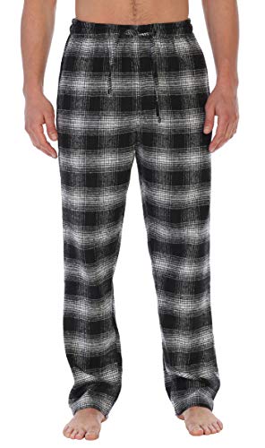 Gioberti Men's Flannel Pajama Pants, Black/White Cross Stitched, Medium