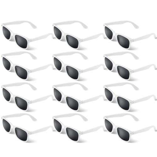 ANPUNAT Lot de 12 lunettes de soleil de fête en vrac pour fête d'anniversaire, plage, piscine, voyage, pique-nique, fête, remplissage de sacs cadeaux...