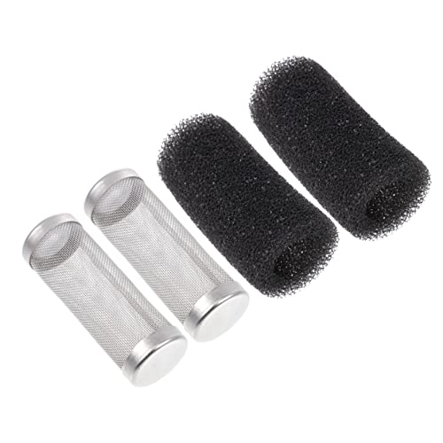 iplusmile 2個セット フィルターコットンスリーブ メッシュ 水族館の泡フィルター スポンジ キット 水槽フィルター用保護カバー 水槽インテーク ストレーナ カバー ステンレス鋼 Black