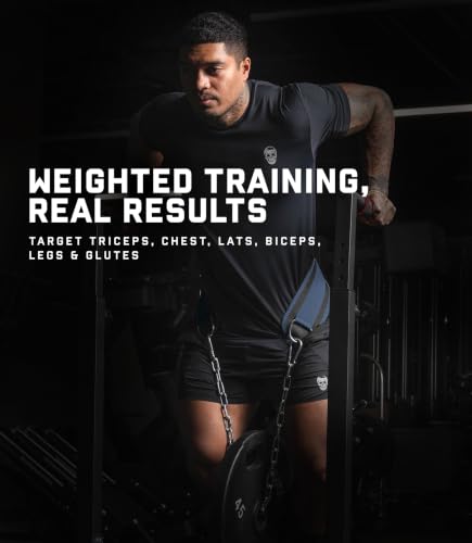 Image of Gymreapers Dip Belt With Chain For Weightlifting, Pull Ups, Dips - Heavy Duty Steel Chain For Added Weight Training