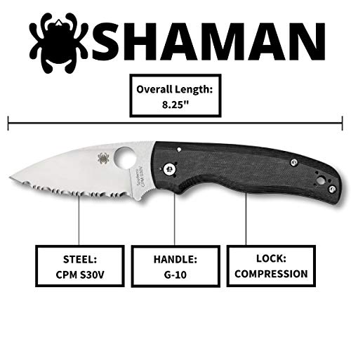 Spyderco Shaman Folding Pocket Knife with 3.5