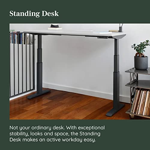 Image of Branch Standing Desk, Adjustable Height Desk with Dual Motors | 3-Stage Lift, 4 Memory Presets, 48 Inches, Charcoal Base and Fog Top