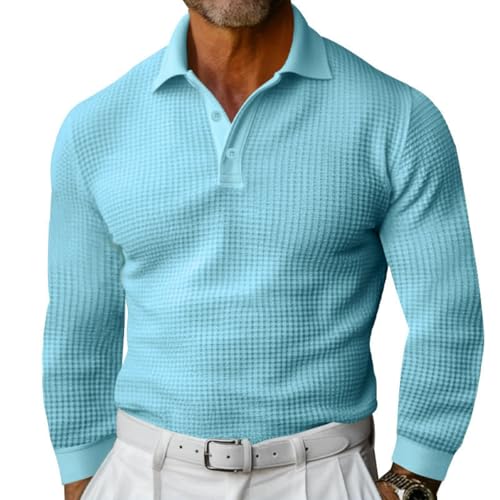 Mens Knit Polo Sweater Long Sleeve Polos Lightweight Casual Dress Pullover Sweaters