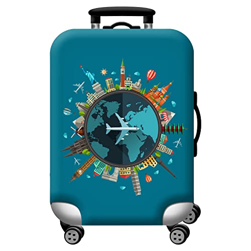 T Tersely Travel Luggage Cover Spandex Suitcase Protector Washable Baggage Covers (for 48cm/18-80cm/30 luggage) Premium Elasticated Luggage Protector -Go Travel (H302 S (48cm/18-53cm/20)