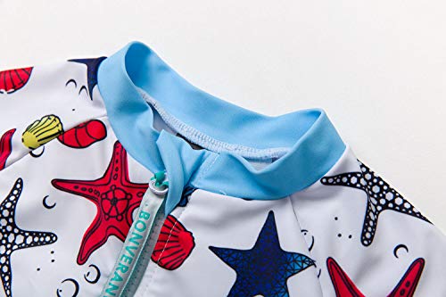 Baby Boys Sunsuits/Swimwear UPF 50+ Sun Protection One Piece Full-Length Zipper Swimsuits with Sun Cap.4