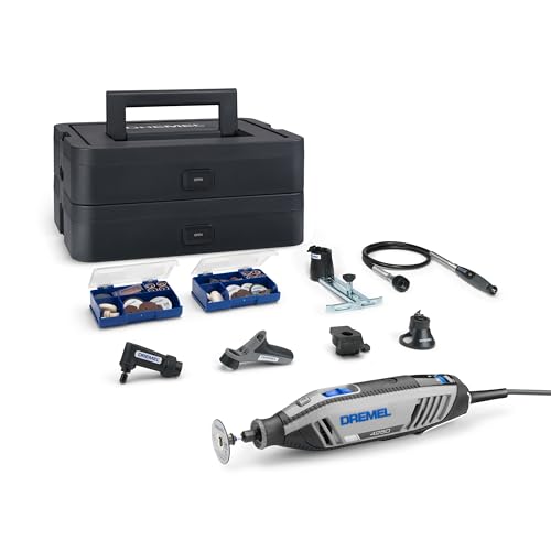 Dremel 4250 Utensile Rotante da 175W, Multiutensile a Velocità Variabile 5.000-35.000 giri/min con 128 accessori, 6 complements, 1 valigetta Dremel per Tagliare, Levigare, Smerigliare, Forare