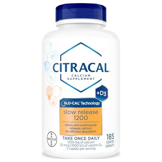 Citracal Slow Release- Calcium 1200 mg with Vitamin D3, Magnesium, Calcium Supplement, Bone Health Support, Take Once Daily Caplet, 185 Count