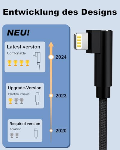Image of Extra Long Phone Charger Cable 5M, [ MFFi CertIified ] 16ft 90 Degree Lightnning Cable, High Fast /Data Sync Phone Charging Cable Lead for Phone 14 /13 /12Pro /11Max /XS /XR /8 /7 /SE