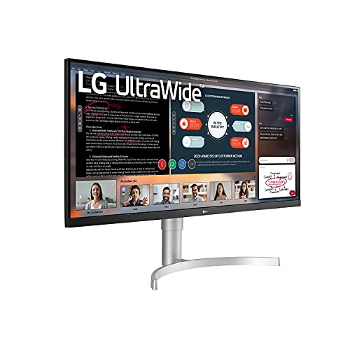 LG 34WN650 Monitor 34" UltraWide 21:9 LED IPS HDR 400, 2560x1080, AMD FreeSync 75Hz, Stereo 14W, HDMI (HDCP 2.2), Display Port 1.4, Audio uitgang, in hoogte verstelbaar, Flicker Sa. fe, wit - Afbeelding 5
