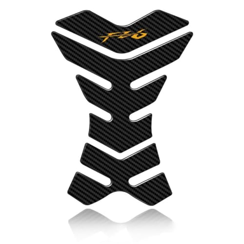 Protection de réservoir moto pour Yamaha FZ6 et FZ6N : autocollant effet carbone 3D noir