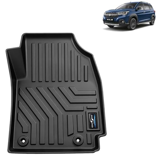 Image of KINGSWAY Accessories Custom-Fit TPE 5D Car Floor Mats Only Compatible with Maruti Suzuki XL6 | Year 2022 Onwards | Set of 4 Pcs | All Weather Anti Slip Foot Mat | Black | 2 Years Warranty