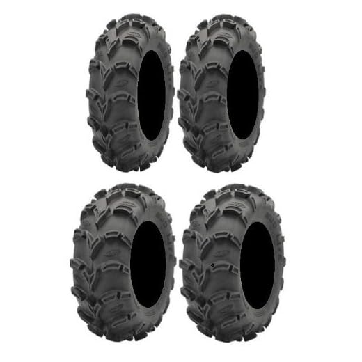 Full set of ITP Mud Lite XL 25x8-12 and 25x10-12 ATV Tires (4)