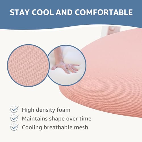 Image of DUMOS Ergonomic Office Chair - High Back Mesh Computer Chair with Lumbar Support, Headrest, Flip-up Arms, and Swivel Wheels - Comfortable Gaming & Desk Chair for Home Bedroom Office,Pink