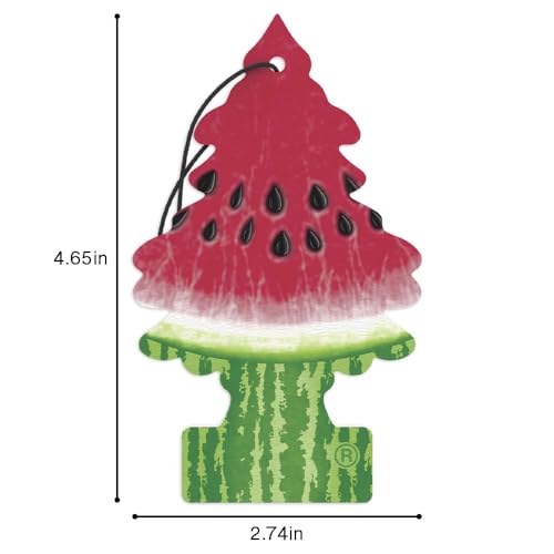 Image of LITTLE TREES Air Fresheners Car Air Freshener. Hanging Tree Provides Long Lasting Scent for Auto or Home. Watermelon, 24 Air Fresheners (Pack of 6)