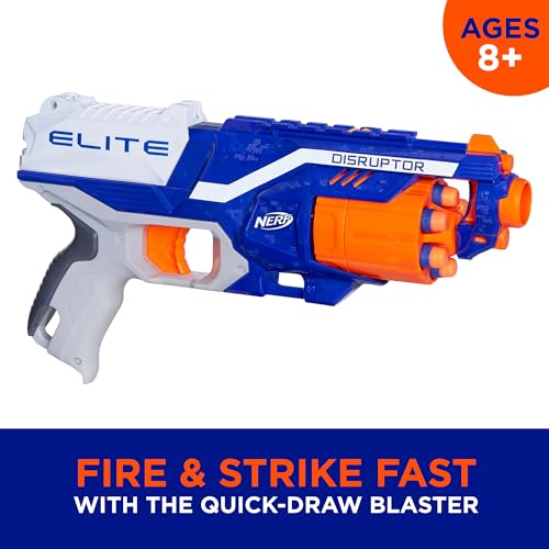 Image of Nerf Disruptor Elite Toy Blaster,6-Dart Rotating Drum with Darts, Toys for Kids Teens&Adults, Outdoor Toy for Boys, Birthday Gift for Kids Ages 8+