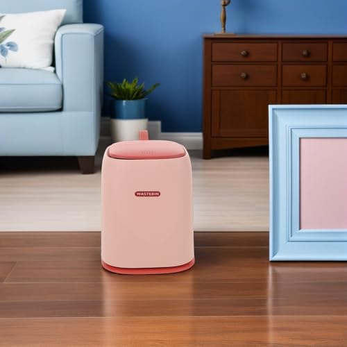 Poubelle avec couvercle élimine les odeurs de table basse format compact rose