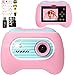 QOOKER Macchina Fotografica per Bambini 20MP Fotocamera Portatile Digitale 1080P HD Videocamera Obiettivo Doppio Selfie Fotocamera con 32GB Scheda SD, Rosa