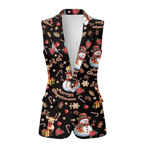 Blazer Jackets for Women Sleeveless One Button Lapel Blazer Vest with Pocket4