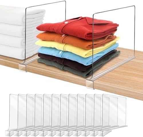 Acrylic Shelf Dividers, Clear Shelf Divider for Closet Organizati...