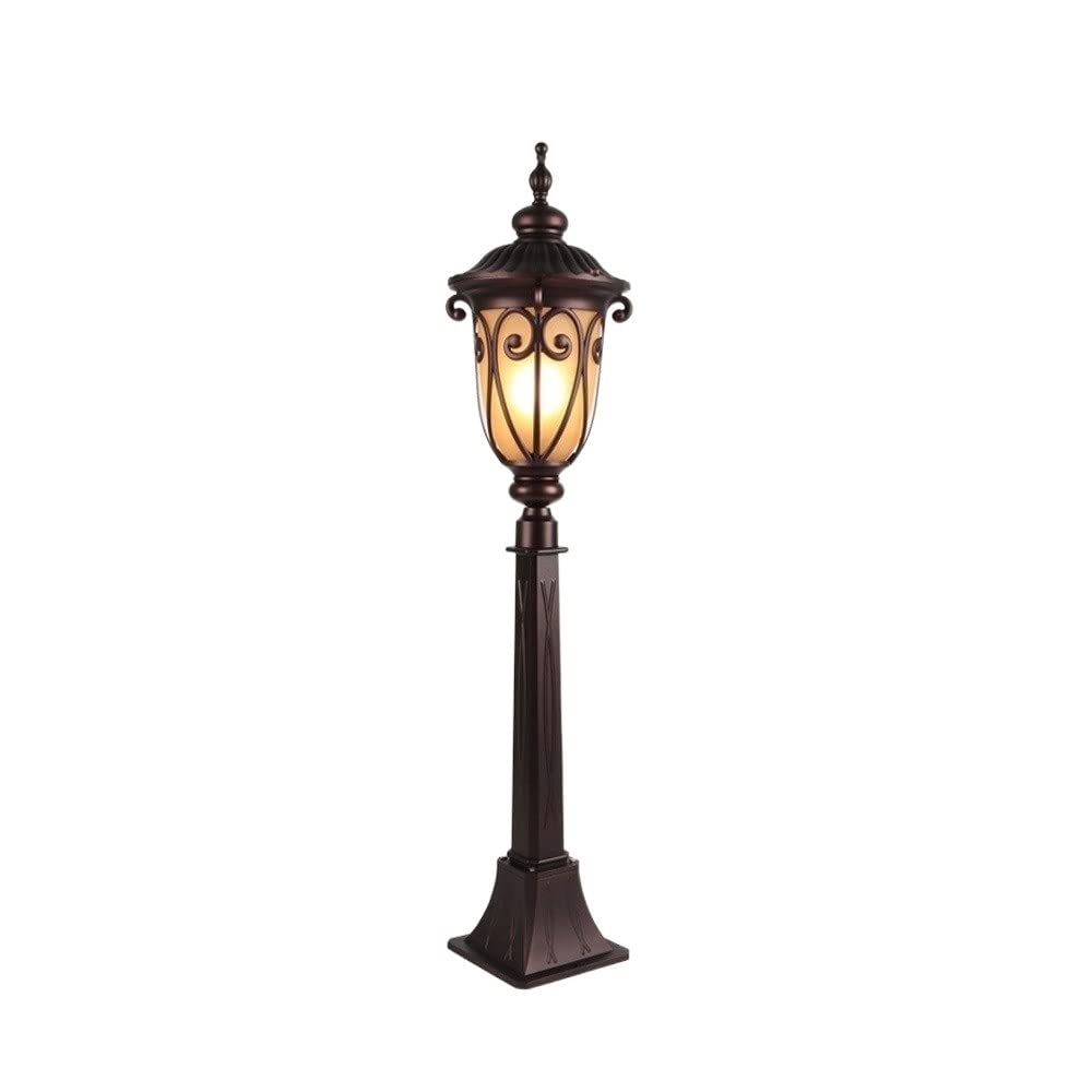 GTHTUHFD Lamp Post Lights, Vintage European Victoria Gate Column Ip54 Waterproof Aluminum Patio Glass Lantern E27 Edison Classical Villa Garden Deck Lawn Street Metal High Pole Pillar