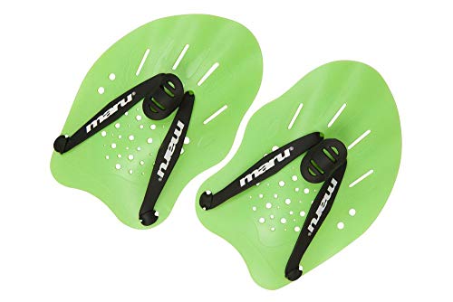 Maru Hand Paddles for Swimming Training (Lime) One-Size Swimming Paddles for Strength Technique & Power Adjustable Straps & Dual Hold Positions Trusted by Coaches