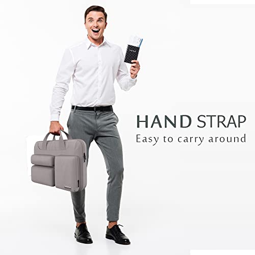 Image of Probus 360 Protective Laptop Shoulder Bag for 15.6 Inch Laptop /MacBook /Chromebook /Notebook Water Resistant Sleeve Case Cover Office Bag - Grey