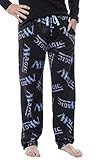 Magic The Gathering Card Game Men's Allover Logo Sleep Lounge Pants Pajama Pants (Medium) Black