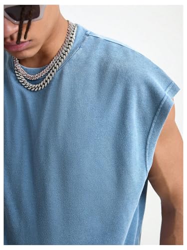 Men's Number Graphic Short Cap Sleeve Tank Tops Summer Crew Neck Baggy Workout Muscle T-Shirts4