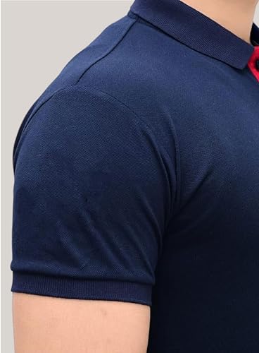 Image of 3BROS Men's Cotton Blend Half Sleeve Regular fit Comfortable Polo Neck T-Shirt (Pack of 1)