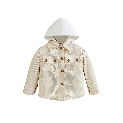 Toddler Cartoon Jacket Toddler Boys Girls Shirt Hooded Jacket Long Sleeved Children's Lapel Button Jacket