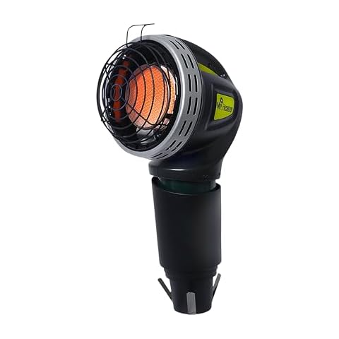 Mr. Heater F242010 MH4GC 4000 BTU Golf Cart Heater, Wind-Resistant With ODS And Tip-Over Safety Switch & Cup Holder Adapter - Silver and Black Cover