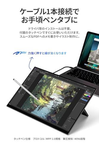 EHOMEWEI モバイルモニター 15.6インチ 4K タッチペン対応 RQ-156PU の商品画像 4