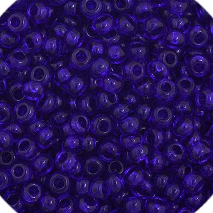 Czech Glass Seed Beads 11/0 (2.1mm Diameter) Transparent Royal Blue DIY Jewelry Making Beadss - 250g Bulk Bag by Preciosa (Jablonex)