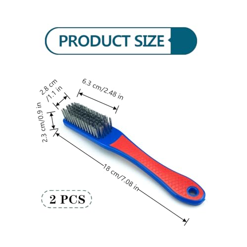 Image of Wire Brushes for Cleaning,2 PCS Heavy Duty Stainless Steel Wire Scratch Brush Heavy Duty Wire Brushes for Metal Rust Cleaning,Paint Scrubbing