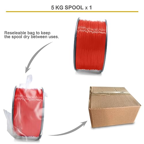 Image of Reprapper Red PLA 1.75 Filament for 3D Printer (± 0.03mm) 11lb (5kg)