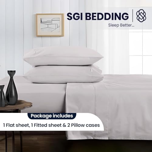 Image of SGI bedding RV King Sheets Luxury Soft 100% Egyptian Cotton - Sheet Set for RV King 72x80 Mattress Silver Gray Solid 600 Thread Count Deep Pocket