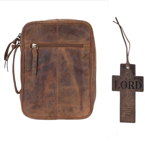 Étui de protection en cuir marron avec fermeture éclair 28x20x6,4 cm pour ranger vos documents