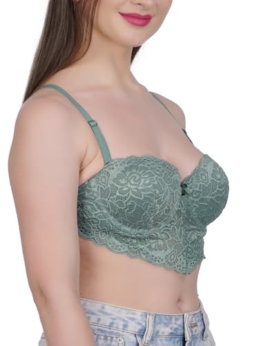 Image of Women Demi Cup Brallete | Lace Bra | Padded Bra | Detachable Straps | Wired Bra