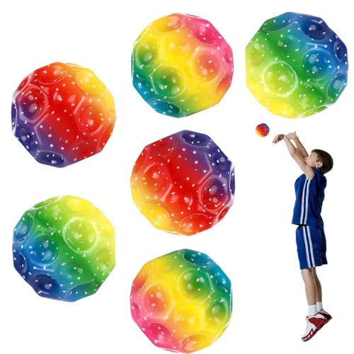 Royouzi 6 Pcs Space Ball, Space Bouncing Ball, Moon Ball Pelota de Entrenamiento atlético para lanzar, fácil de agarrar y atrapar, ¡un Gran Regalo para los niños