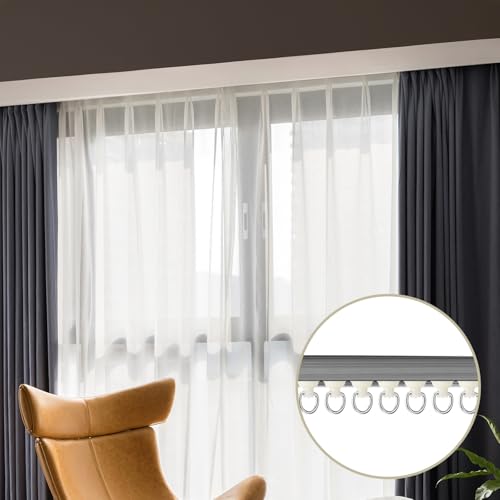 COMNICO 100Pcs Plastic Curtain Track Glider Rollers Hooks Ceiling Sliding Curtain Glider Tracks Accessories for Ceiling Drapes Room Dividers Living Bedroom Shower CurtainTrack Carrier Hooks