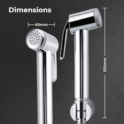 Image of Mila Health Faucet Primejet | ABS Chrome Handheld Bidet Spray| with 1.2m SS304 Hose Pipe | Modern Jet Spray for Toilet Hygiene | Anti-Slip Grip, Leak-Free, Easy Install | Bathroom Fitting