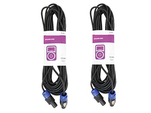 2 x QTX Speakon 12M Cavo Altoparlante DJ Disco Sound System PA