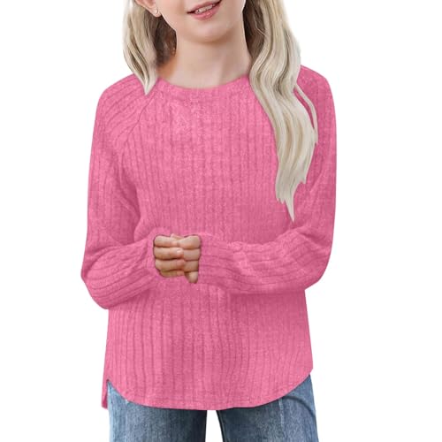LRMQS Girls Long Sleeve Shirts Trendy Casual Crew Neck Tunic Tops 2025 Spring Summer Soft Cute Clothes for Teen Girls2