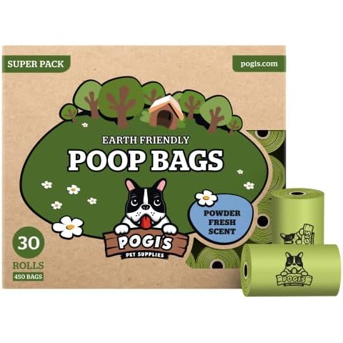 Pogi’s Dog Poop Bags - 30 Rolls (450 Doggie Poop Bags) - Leak-Proof Dog Waste Bags - Scented, Ultra Thick, Extra Large Poop Bags for Dogs Cover