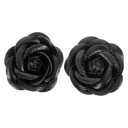 HOMSFOU Adornos para Zapatos de Novia Negros, Decoración de Flores de Rosa, Apliques Ligeros para Tacones Altos, Botas y Sandalias, Accesorios Decorativos para Bodas y Eventos Obsequios