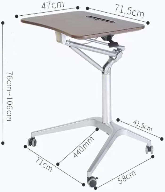 パソコンデスク 白 空気圧リフトテーブルスタンディングシンプルな自動