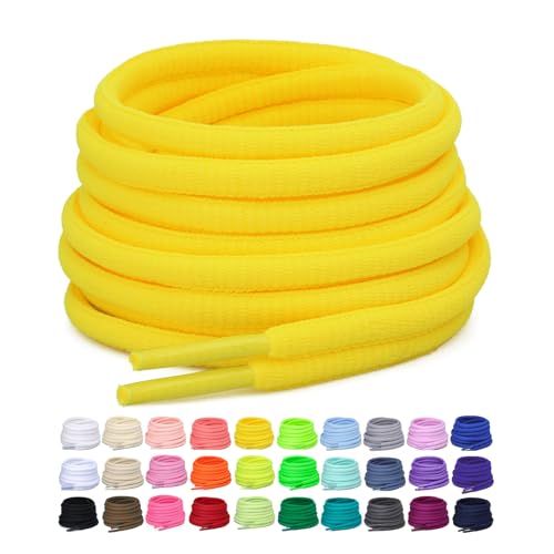 Image of 2 Pairs Oval Athletic Shoelaces 33 Colors 1 /4 inch Half Round Shoe Laces for Sneakers