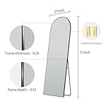 57" x 21" Arched Full Length Mirror - Wall Mounted Floor Mirror- Aluminum Alloy Frame Full Body Mirror for Bathroom Living Room Bedroom and Entryway Black - Image 2
